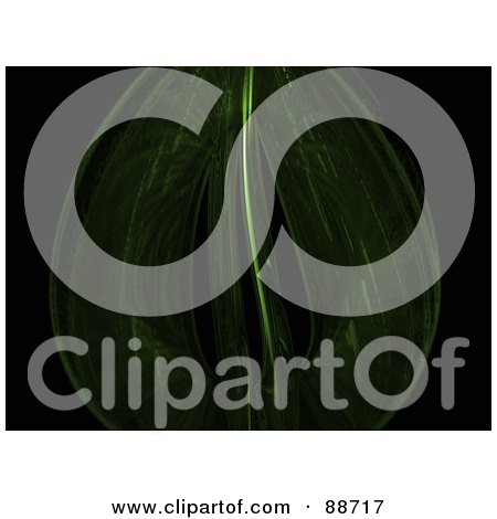 Royalty-Free (RF) Clipart Illustration of an Abstract Green Glass Design On Black by elaineitalia