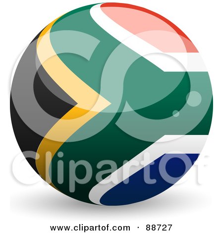 Royalty-Free (RF) Clipart Illustration of a Shiny 3d South African Sphere by elaineitalia