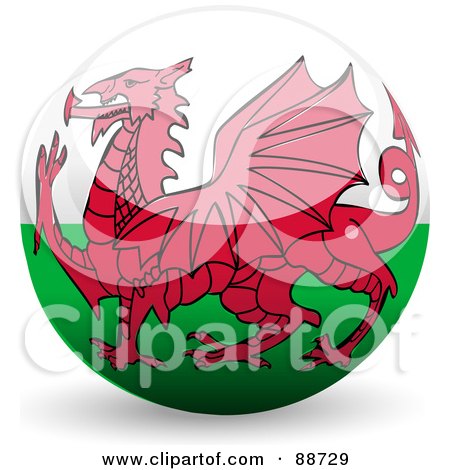 Royalty-Free (RF) Clipart Illustration of a Shiny 3d Wales Sphere by elaineitalia
