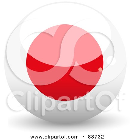 Royalty-Free (RF) Clipart Illustration of a Shiny 3d Japan Sphere by elaineitalia