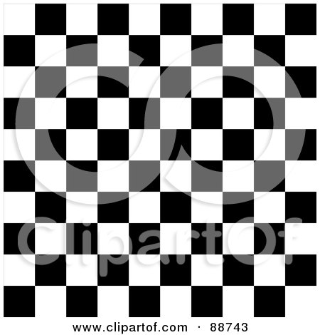 Royalty-Free (RF) Clipart Illustration of a Black And White Background Of Checkers by Arena Creative