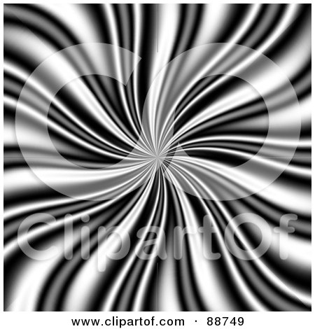 Royalty-Free (RF) Clipart Illustration of a Swirly Black And White Lined Vortex by Arena Creative