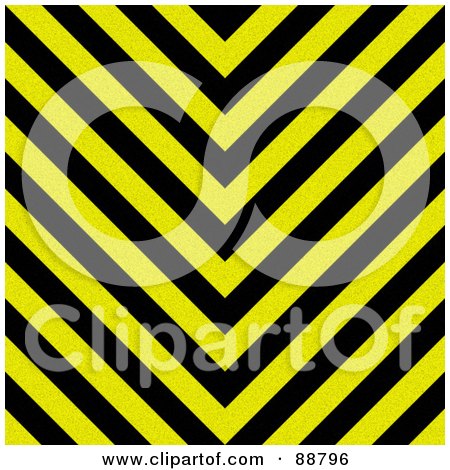Royalty-Free (RF) Clipart Illustration of a Background Of Black And Yellow Zig Zag Hazard Stripes by Arena Creative