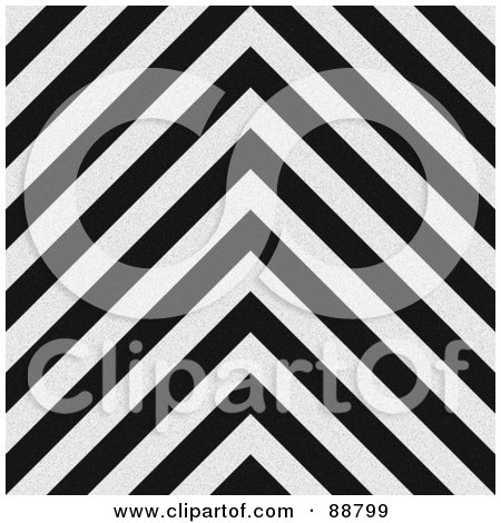 Royalty-Free (RF) Clipart Illustration of a Background Of Black And White Zig Zag Hazard Stripes by Arena Creative