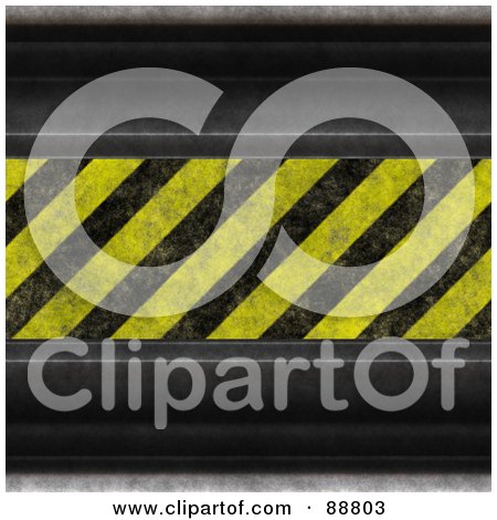 Royalty-Free (RF) Clipart Illustration of a Bar Of Grungy Hazard Stripes And Metal by Arena Creative