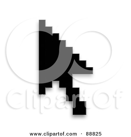 Royalty-Free (RF) Clipart Illustration of a Solid Black Cursor Over White by Arena Creative