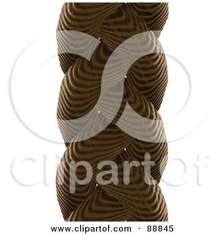 Royalty-Free (RF) Clipart Illustration of a Brown Braided Rope Over White by Arena Creative