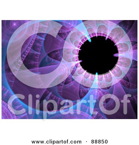 Royalty-Free (RF) Clipart Illustration of a Blue And Purple Fractal Vortex by Arena Creative
