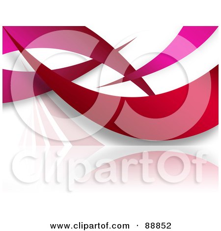 Royalty-Free (RF) Clipart Illustration of a Pink And Red Swoosh Background by Arena Creative