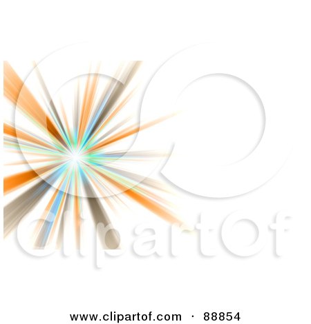 Royalty-Free (RF) Clipart Illustration of a Colorful Fractal Burst Over White With Text Space by Arena Creative