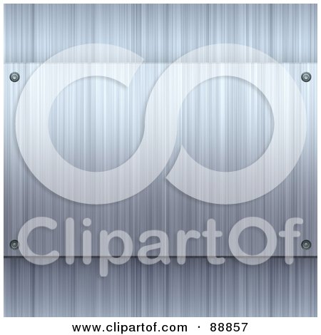 Royalty-Free (RF) Clipart Illustration of a Blank Brushed Metal Plate With Rivets by Arena Creative