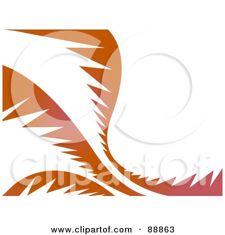 Royalty-Free (RF) Clipart Illustration of Orange Palm Leaves Over White by Arena Creative