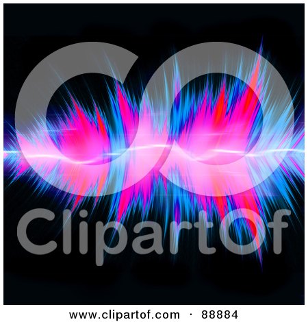 Royalty-Free (RF) Clipart Illustration of a Pink And Blue Chart On Black by Arena Creative