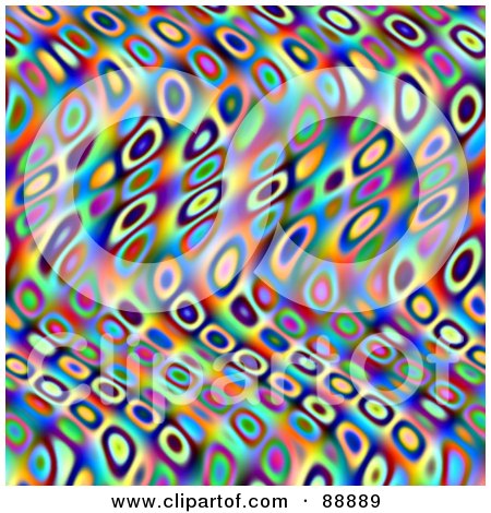 Royalty-Free (RF) Clipart Illustration of a Wavy Funky Kaleidoscope Background by Arena Creative