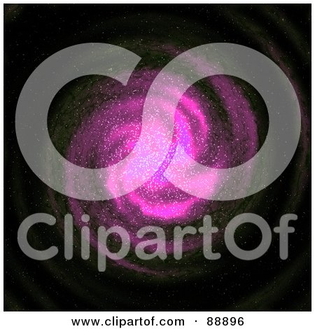 Royalty-Free (RF) Clipart Illustration of a Pink Star Galaxy On Black by Arena Creative