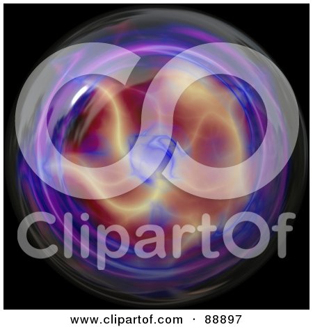 Royalty-Free (RF) Clipart Illustration of a Plasma Ball On Black by Arena Creative