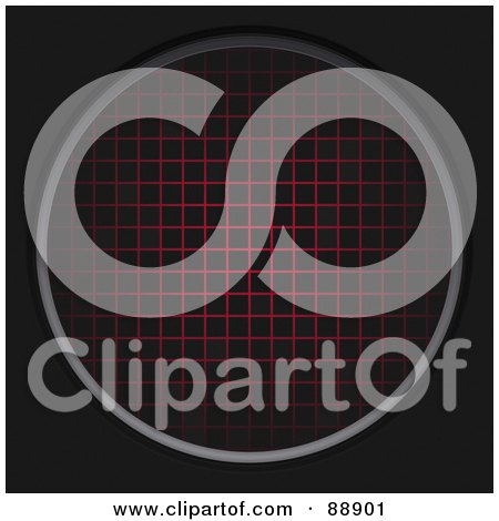 Royalty-Free (RF) Clipart Illustration of a Red Radar Grid On Black by Arena Creative
