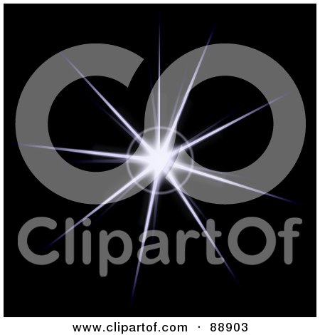 Royalty-Free (RF) Clipart Illustration of a Beaming White Star Over Black by Arena Creative
