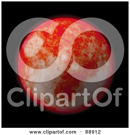 Royalty-Free (RF) Clipart Illustration of a 3d Red Planet Over Black by Arena Creative