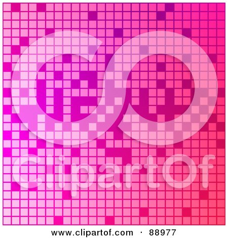 Royalty-Free (RF) Clipart Illustration of a Pink Background With Pixel Blocks by Prawny