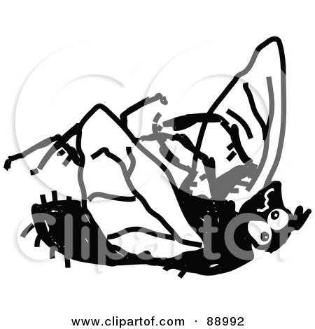 Royalty-Free (RF) Clipart Illustration of a Black And White Sketch Of A Dead House Fly by Prawny