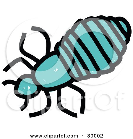 Royalty-Free (RF) Clipart Illustration of a Blue Head Louse by Prawny