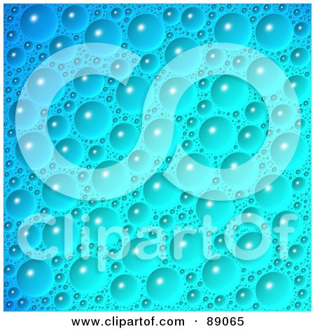 Royalty-Free (RF) Clipart Illustration of a Background Of Bubbles On Blue by Arena Creative