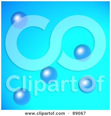 Royalty-Free (RF) Clipart Illustration of a Background Of Bubbles Floating On Blue by Arena Creative