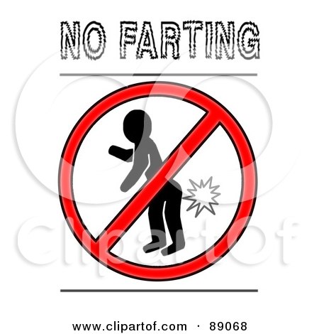 Royalty-Free (RF) Clipart Illustration of a Prohibited Symbole Over A Silhouetted Person Fating by Arena Creative