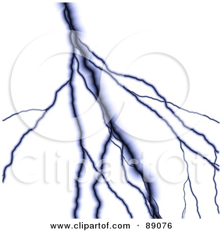 Royalty-Free (RF) Clipart Illustration of a Dark Blue Lightning Bolt Over White by Arena Creative