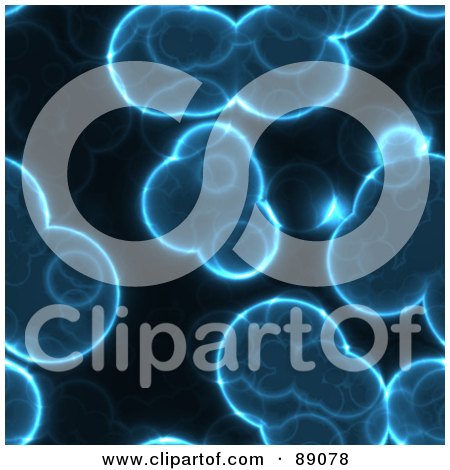 Royalty-Free (RF) Clipart Illustration of a Background Of Blue Cells On Black by Arena Creative