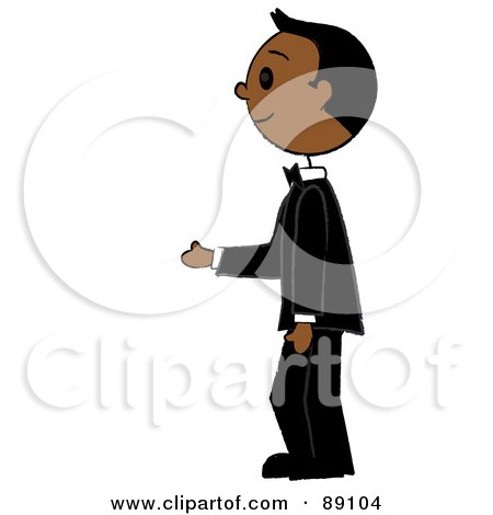 Royalty-Free (RF) Clipart Illustration of a Hispanic Groom Standing In A Tuxedo by Pams Clipart