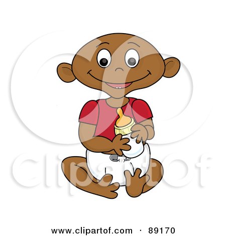 Royalty-Free (RF) Clipart Illustration of an Indian Baby Goy Holding A Bottle by Pams Clipart