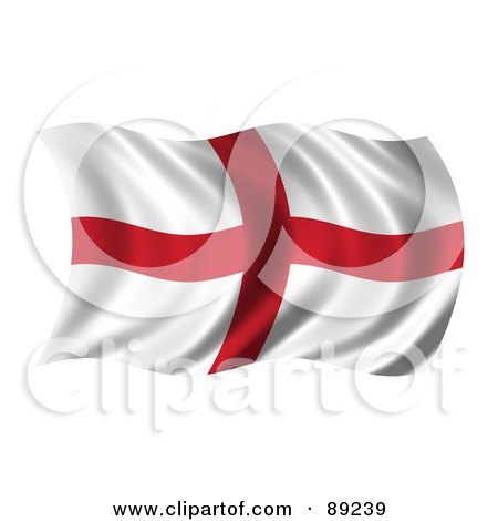 Royalty-Free (RF) Clipart Illustration of a 3d Silky Rippling England Flag by stockillustrations