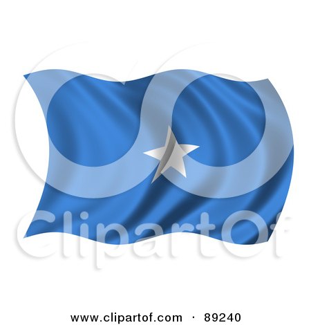 Royalty-Free (RF) Clipart Illustration of a 3d Silky Rippling Somalia Flag by stockillustrations
