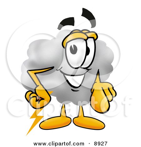 Clipart Picture of a Cloud Mascot Cartoon Character Pointing at the Viewer by Mascot Junction