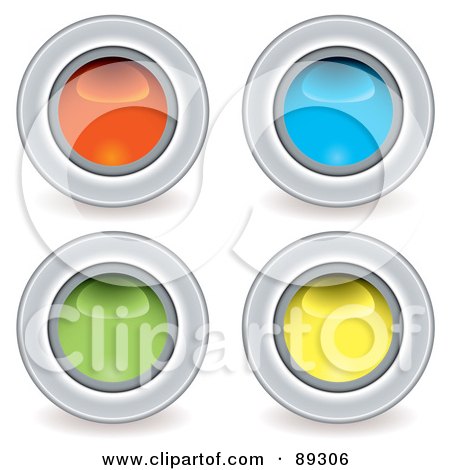 Royalty-Free (RF) Clipart Illustration of a Digital Collage Of Shiny Colorful 3d Circle App Buttons by michaeltravers