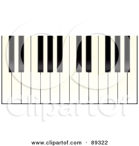 Royalty-Free (RF) Clipart Illustration of a Closeup Of Ebony And Ivory Piano Keys by michaeltravers