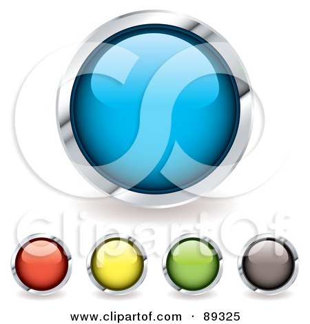 Royalty-Free (RF) Clipart Illustration of a Digital Collage Of Shiny Colorful 3d Plastic Circle App Buttons by michaeltravers