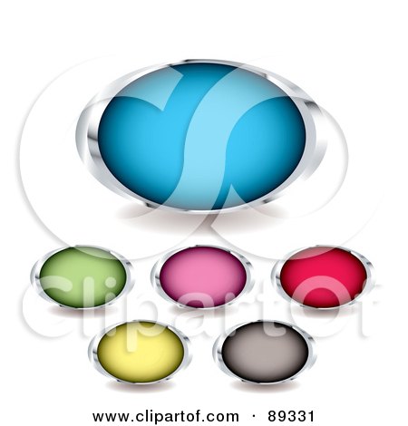 Royalty-Free (RF) Clipart Illustration of a Digital Collage Of Shiny Colorful 3d Oval App Buttons by michaeltravers