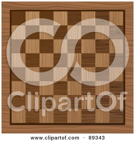 Royalty-Free (RF) Clipart Illustration of a Wooden Chess Board Background by michaeltravers