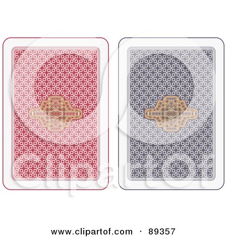 Royalty-Free (RF) Clipart Illustration of a Digital Collage Of Two Playing Card Back Side Designs - Version 1 by Frisko
