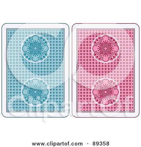 Royalty-Free (RF) Clipart Illustration of a Digital Collage Of Two Playing Card Back Side Designs - Version 3 by Frisko
