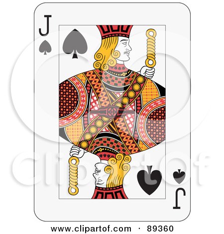 Royalty-Free (RF) Clipart Illustration of a Jack Of Spades Playing Card Design by Frisko