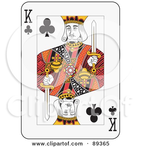 Royalty-Free (RF) Clipart Illustration of a King Of Clubs Playing Card Design by Frisko