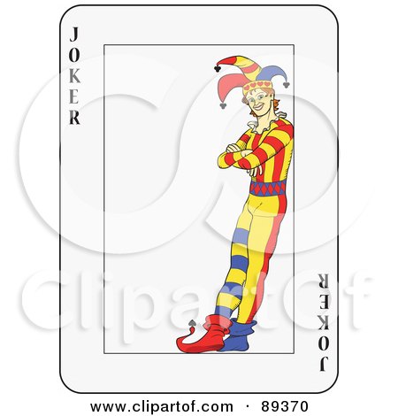 Royalty-Free (RF) Clipart Illustration of a Joker Playing Card Design - Version 3 by Frisko