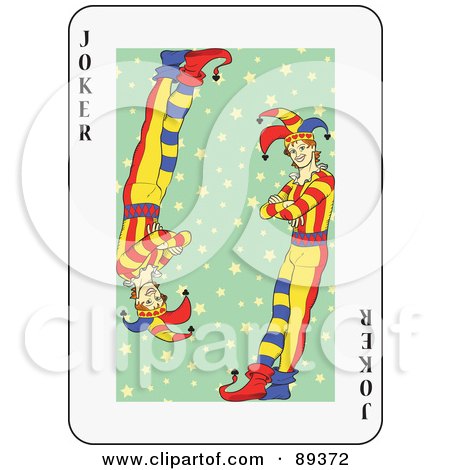 Royalty-Free (RF) Clipart Illustration of a Joker Playing Card Design - Version 4 by Frisko
