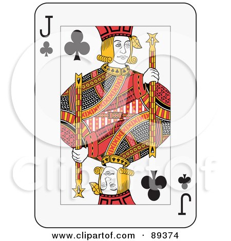 Royalty-Free (RF) Clipart Illustration of a Jack Of Clubs Playing Card Design by Frisko
