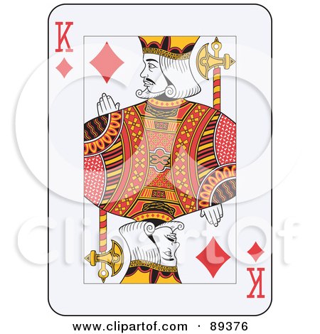 Royalty-Free (RF) Clipart Illustration of a King Of Diamonds Playing Card Design by Frisko