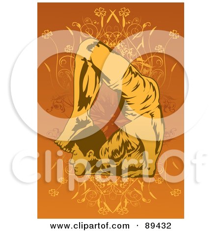 Royalty-Free (RF) Clipart Illustration of a Man In A Yoga Pose - Version 4 by mayawizard101